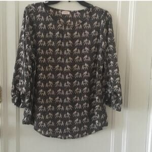 Pixley Ellie Elephant Printed Blouse Top
